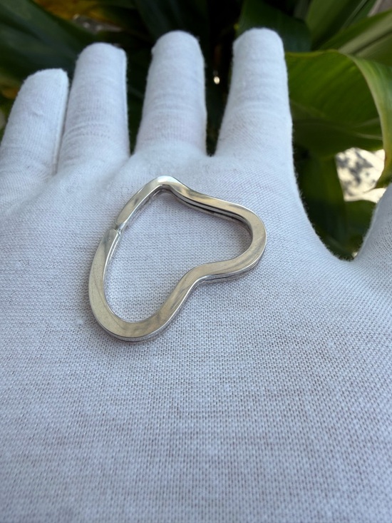 TIFFANY&CO. Silver 925 Elsa Peretti Open Heart Key Ring Authentic - Picture 10 of 12